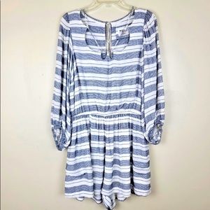 Holding Horses (Anthropologie) Blue & White Romper